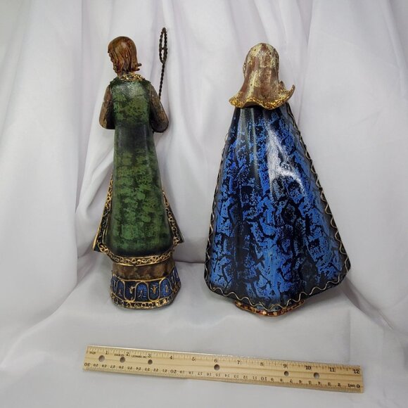 4 Hand-Painted Polystone Nativity Figurines Metal Capes Made in Italy 12" Tall - Picture 5 of 12